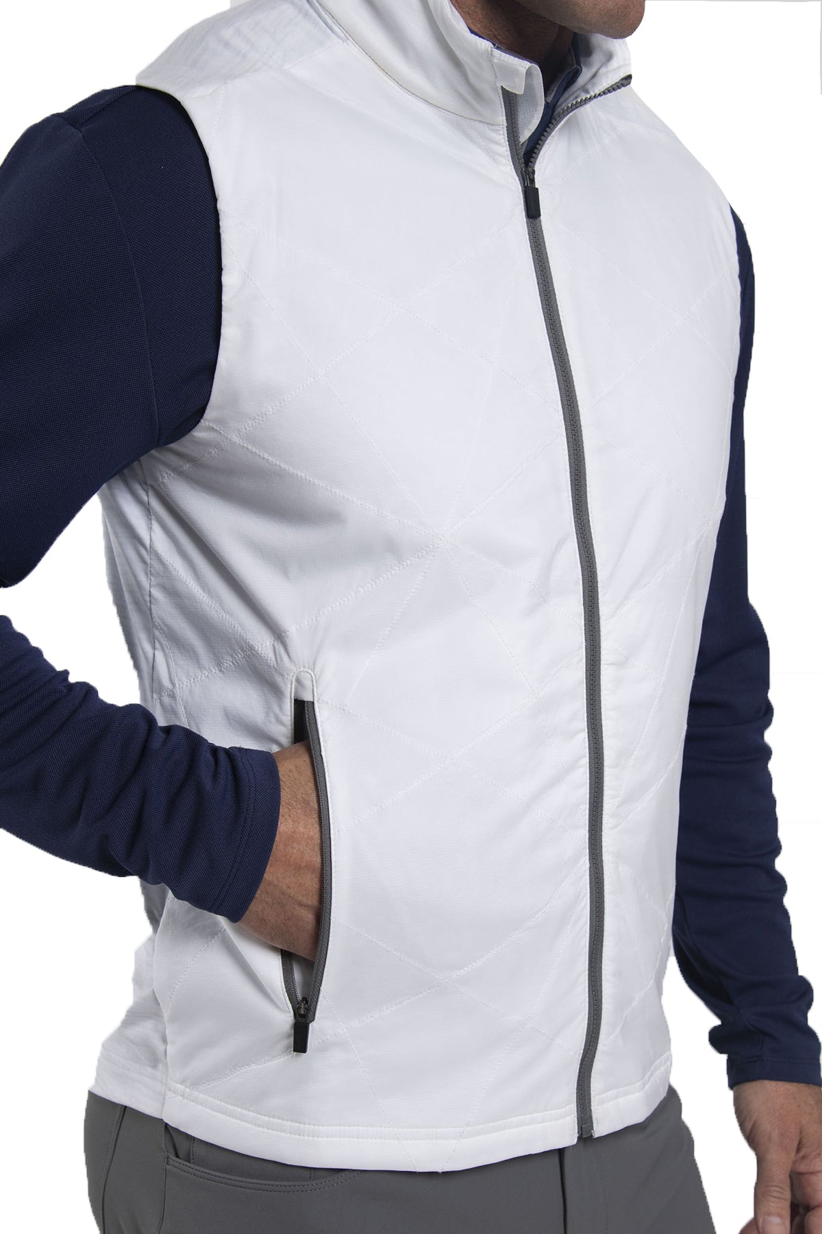 Kjus Retention Custom Vests, White Melange/White