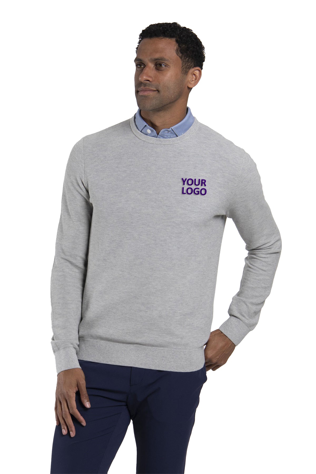Kjus Crew Neck Custom Sweaters, Alloy