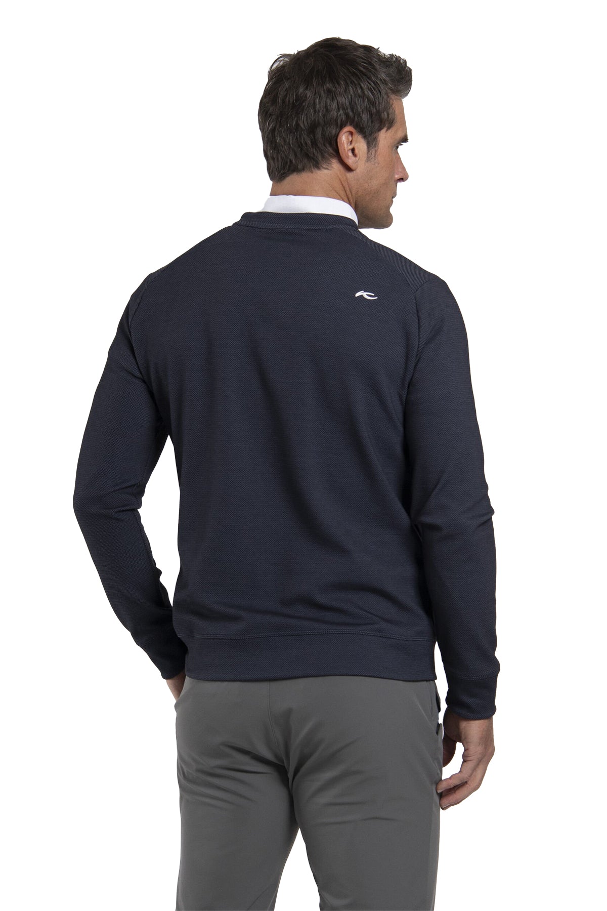 Kjus Essentials Custom Crew Necks, Atlanta Blue/Pewter