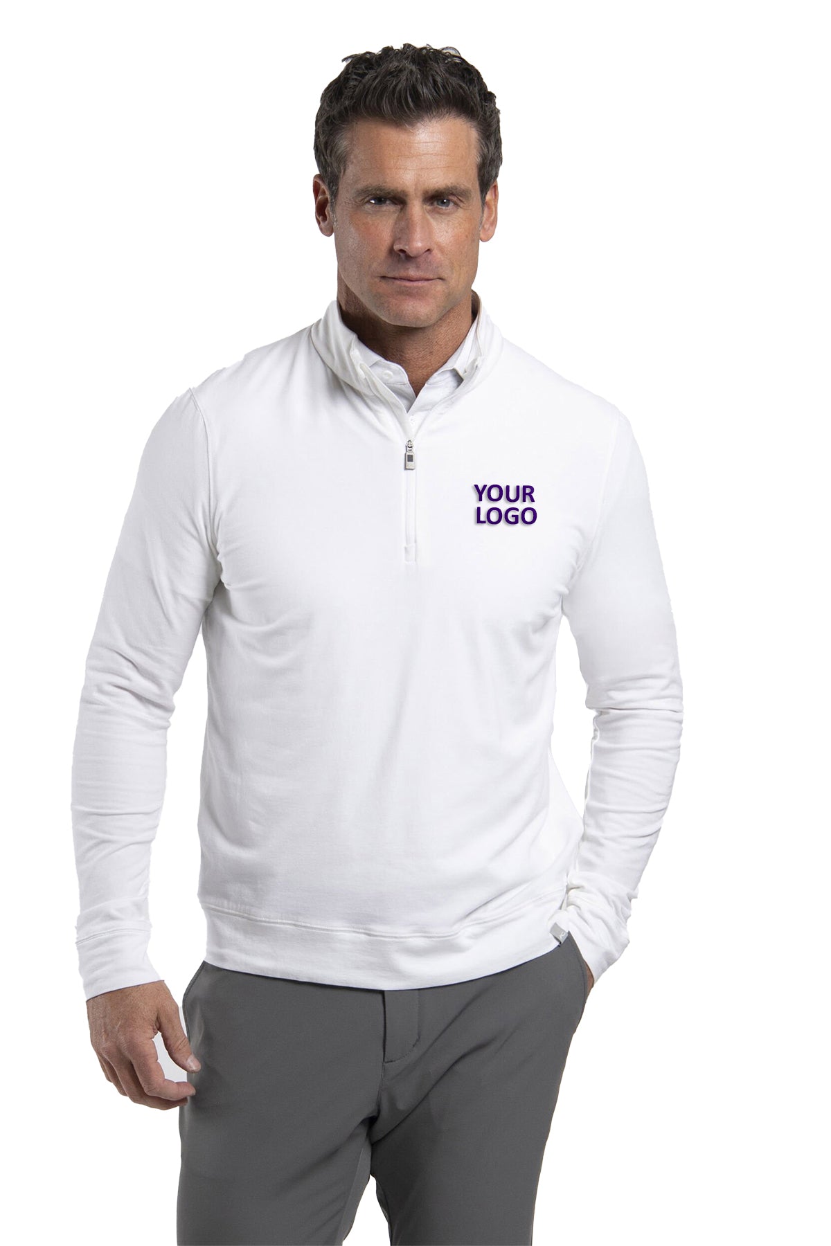 Kjus Hollow Pima Custom Half-Zips, White