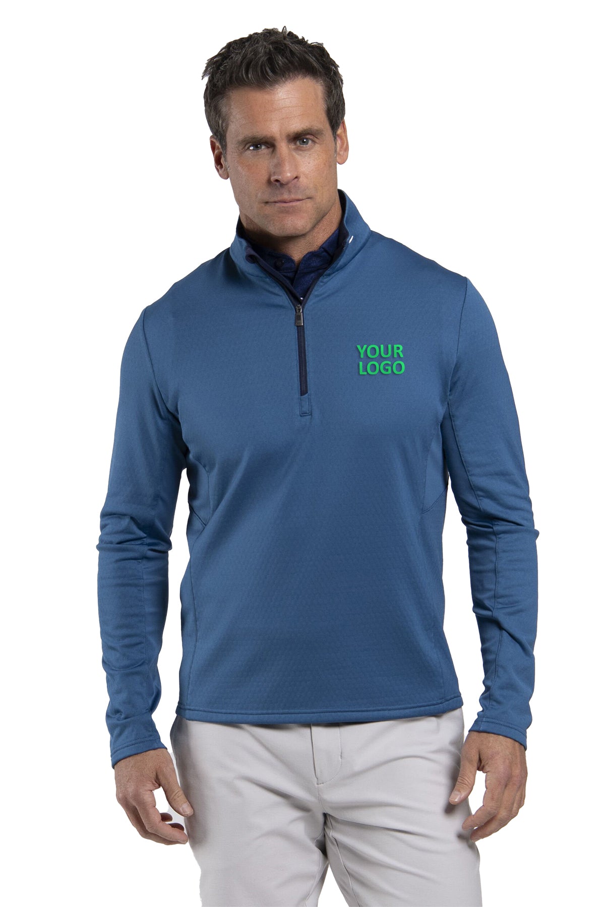 Kjus Hydraulic Midlayer Custom Half-Zips, Maritime/Atlanta Blue