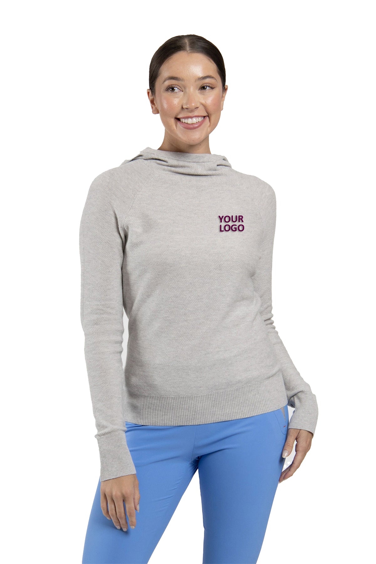 Kjus Women's Kessy Hooded Custom Sweaters, Silver Fog