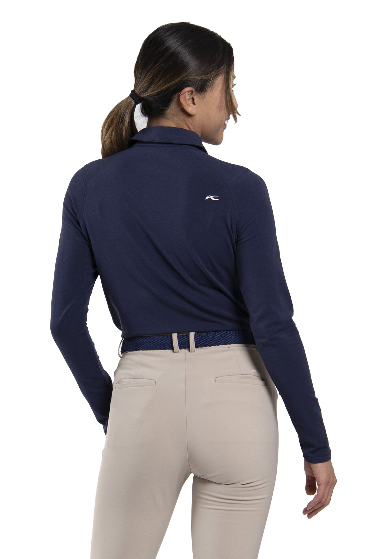 Kjus Women's Hollow Pima Custom Long Sleeve Polos, Atlanta Blue