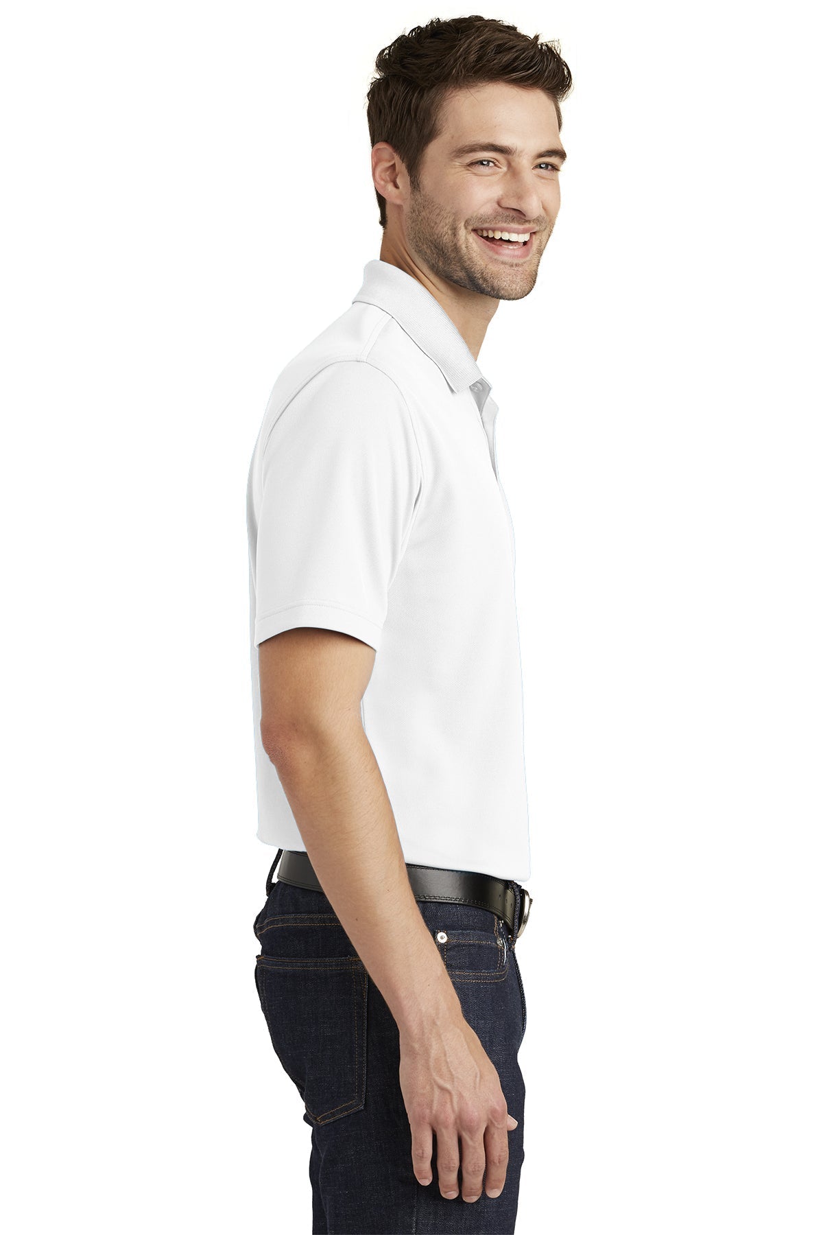 Port Authority Dry Zone UV Micro-Mesh Custom Polos, White [Inspirational Development & Empowerment]