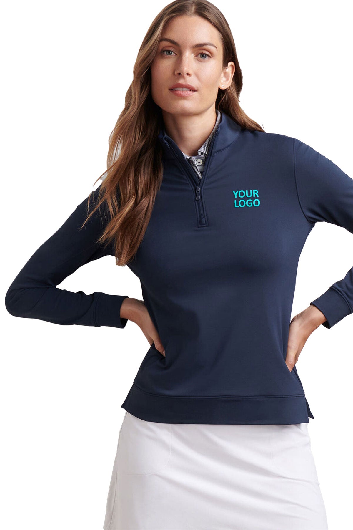 Peter Millar Womens Perth Performance Custom Quarter-Zips, Navy