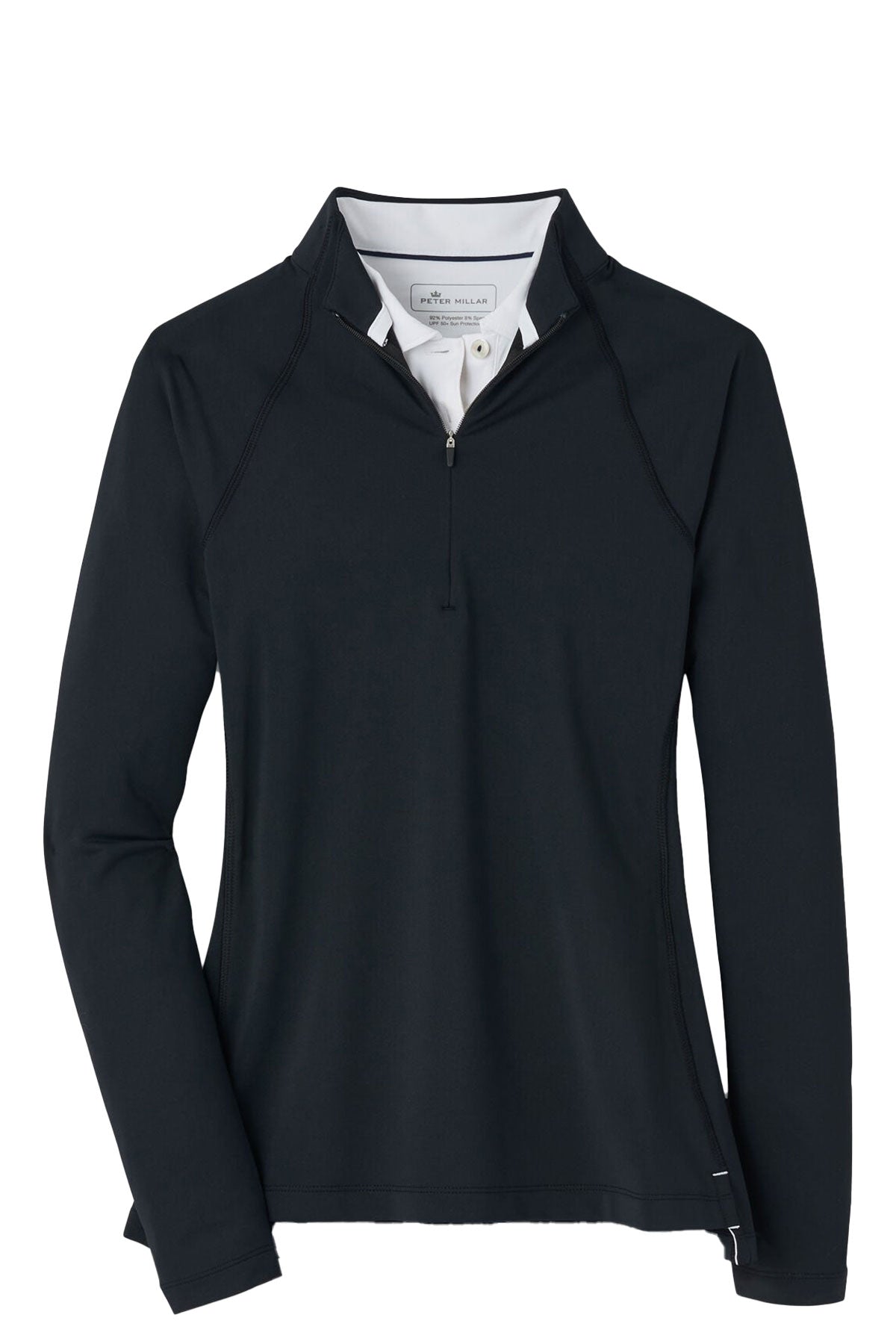 Peter Millar Womens Perth Branded Quarter Zips, Black