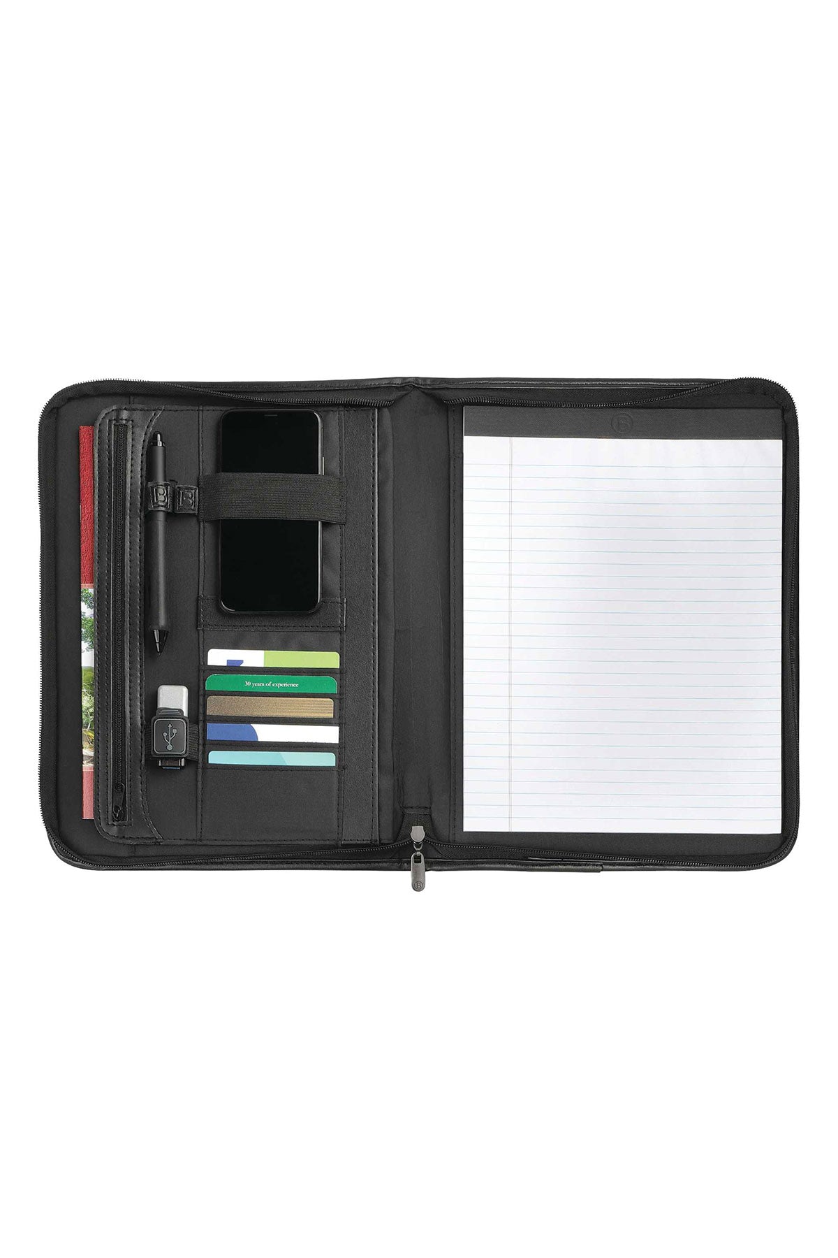 Millennium Leather Zippered Padfolio 9500 Black