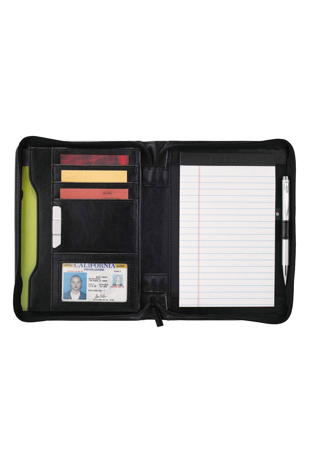Renaissance Jr. Zippered Padfolio 1000 Black