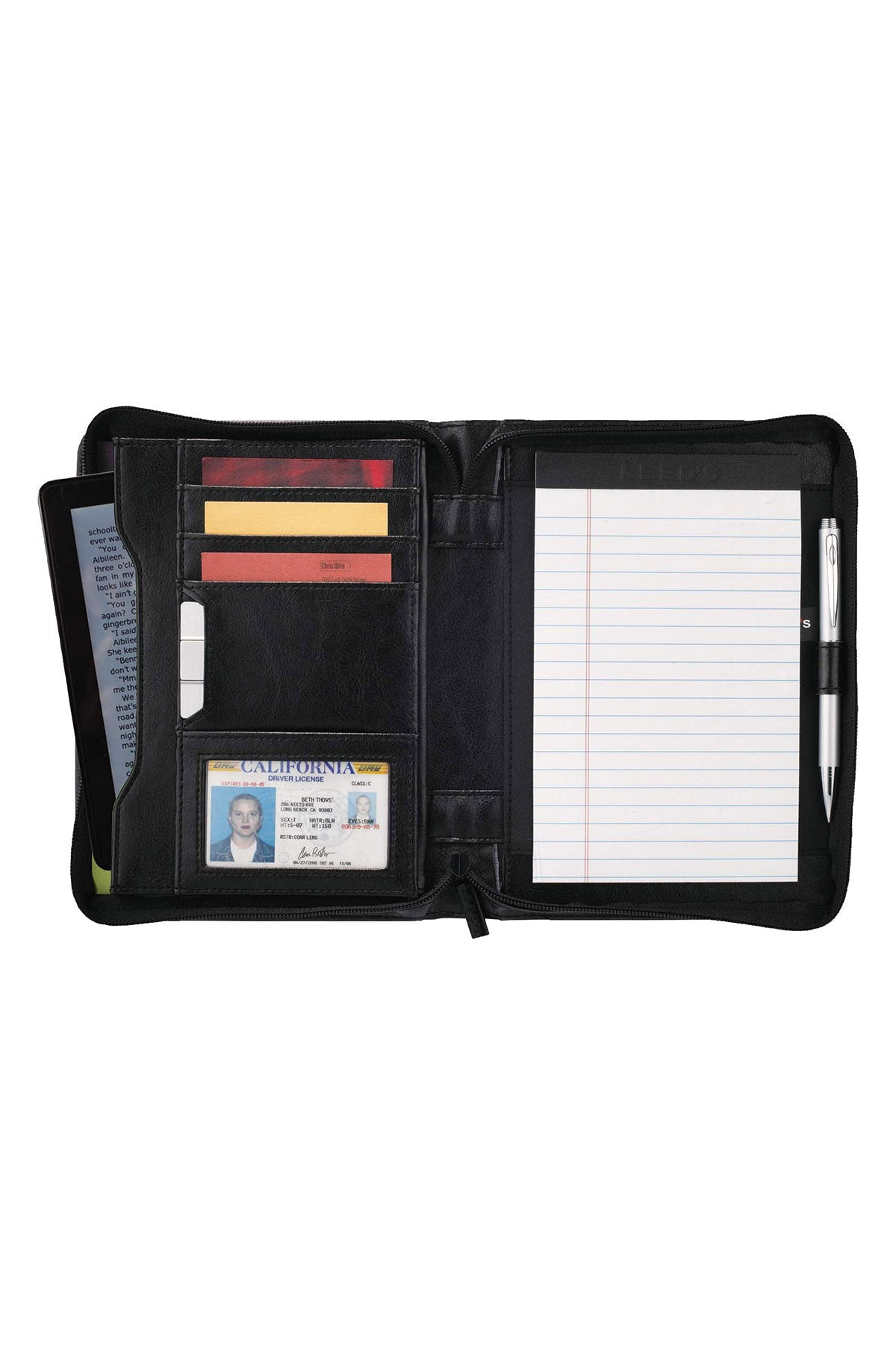 Renaissance Jr. Zippered Padfolio 1000 Black