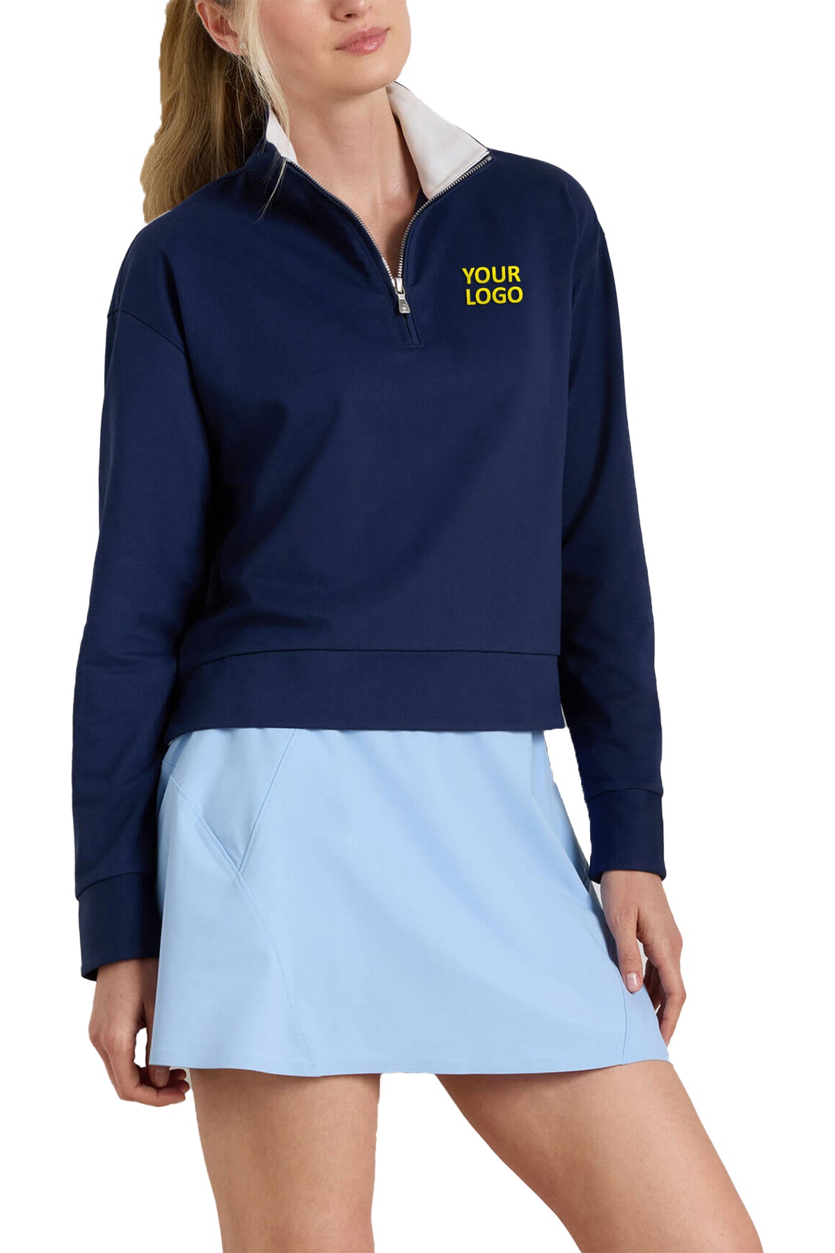 Peter Millar Women's Coolspun Lite Cotton Custom Quarter-Zips, Navy