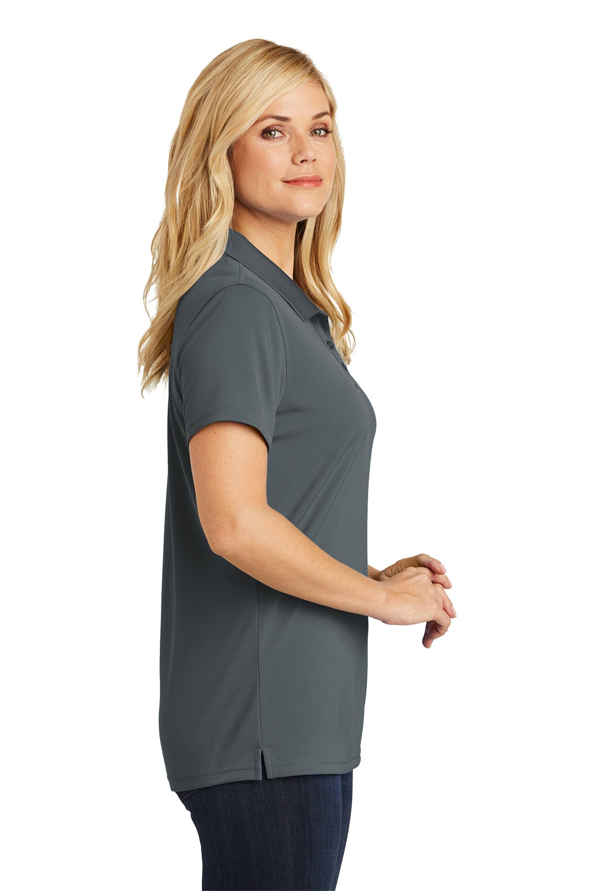 Port Authority Womens Dry Zone UV Micro-Mesh Custom Polos, Graphite [Allendale Machinery Systems]