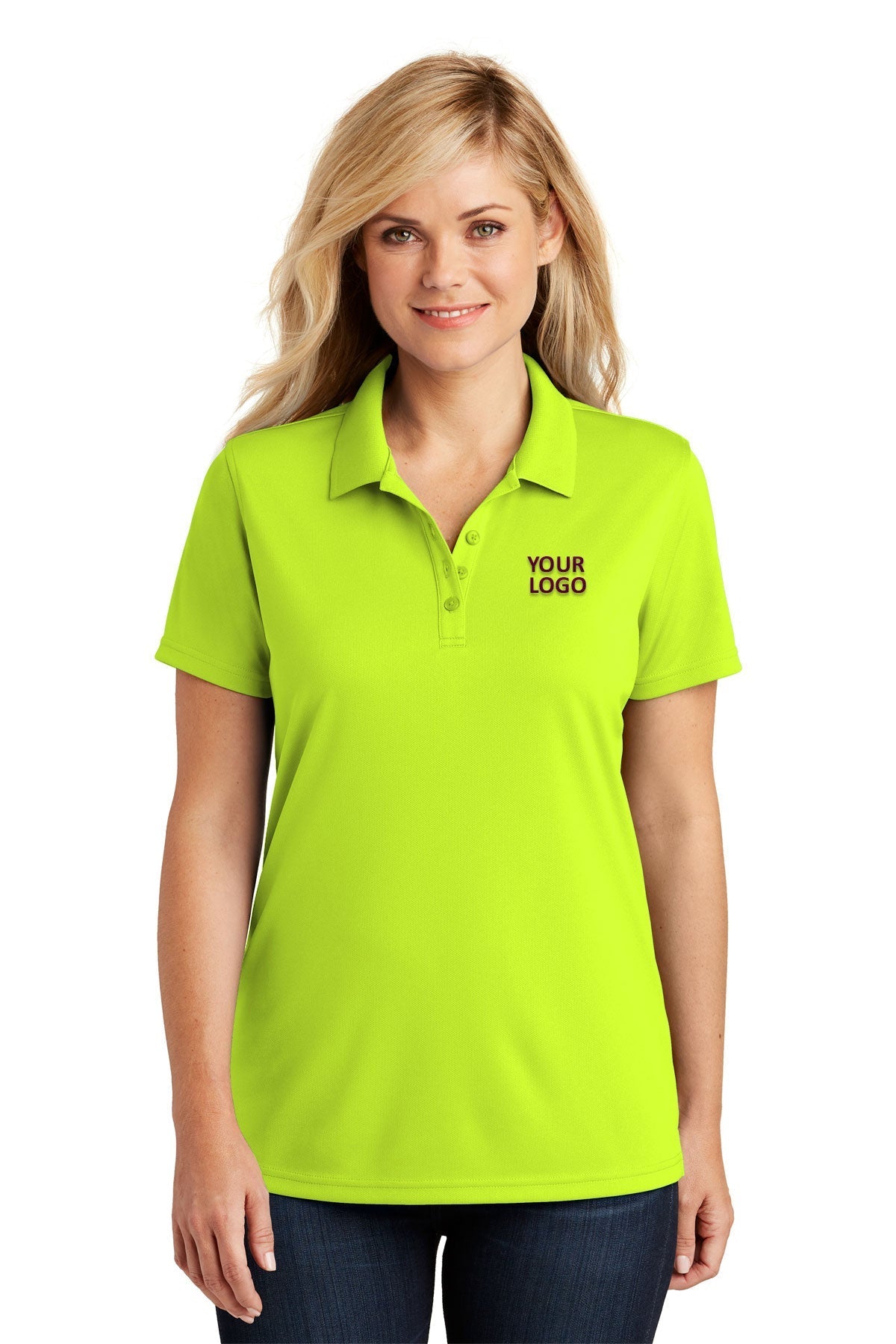 Port Authority Womens Dry Zone UV Micro-Mesh Custom Polos, Safety Yellow [OSMOSIS Association]