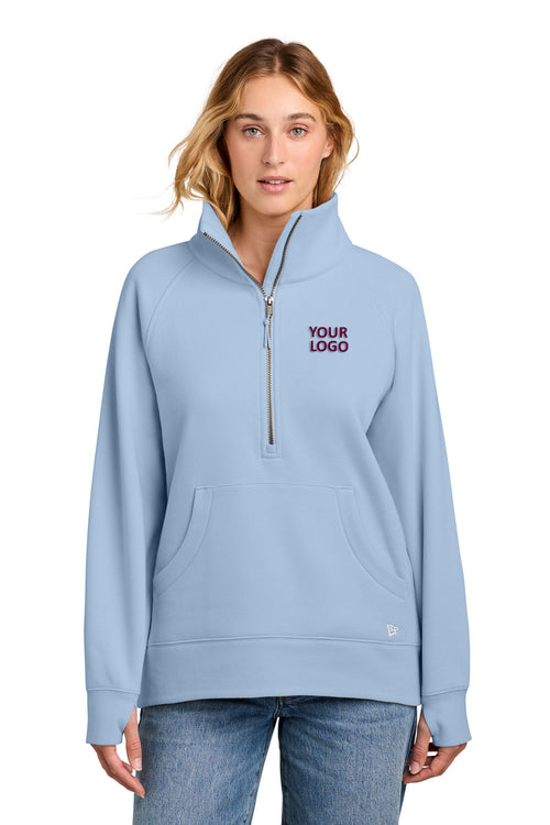 New Era Heritage Fleece Custom 1/2-Zips, Cloud Blue