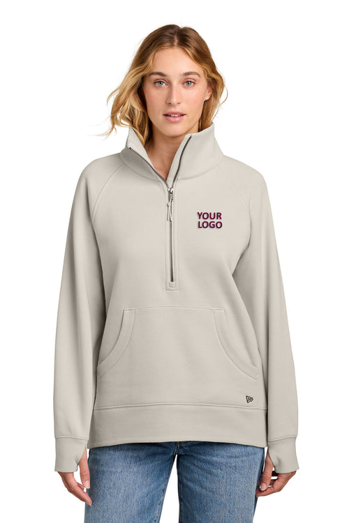 New Era Heritage Fleece Custom 1/2-Zips, Soft Beige