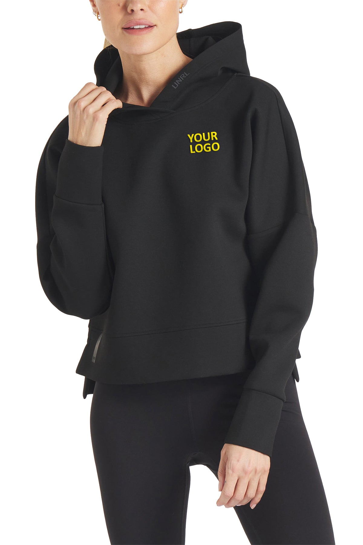 UNRL Women's LuxBreak Oversized Custom Hoodies, Black