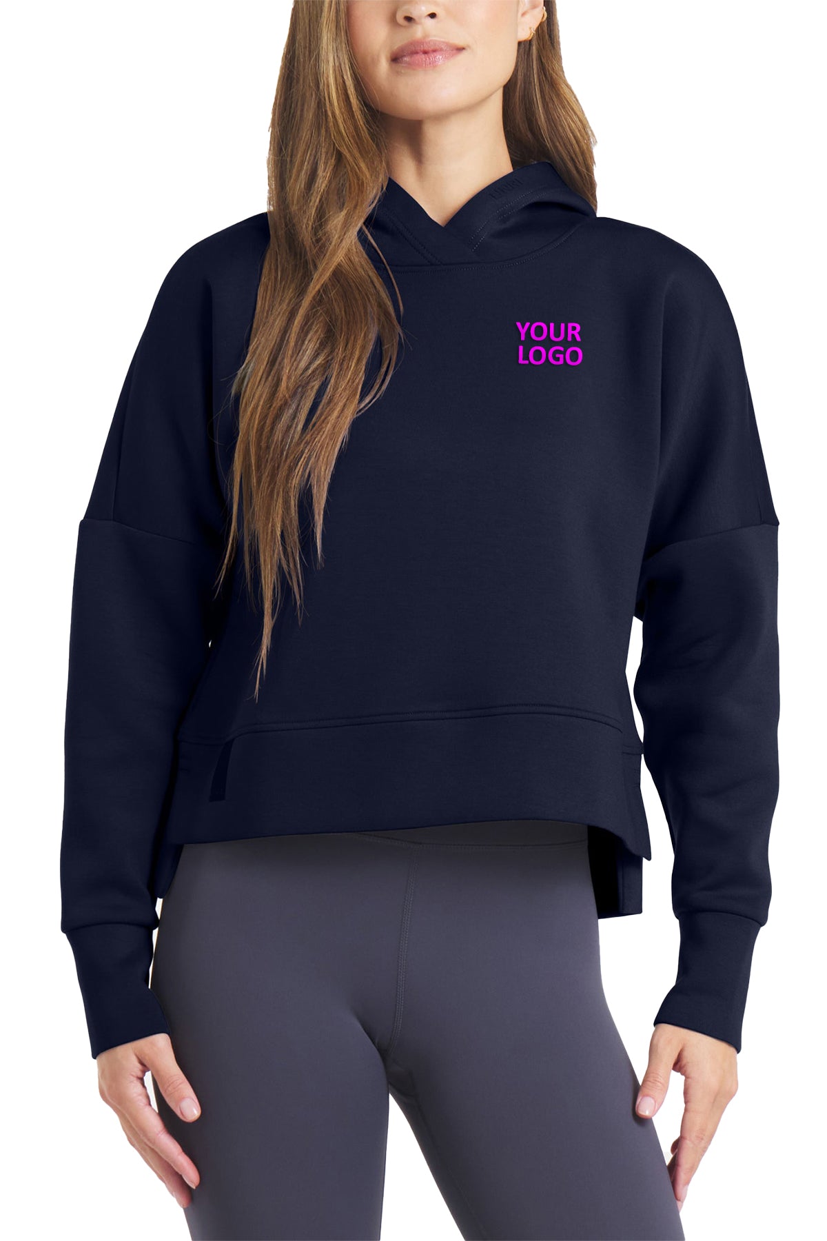 UNRL Women's LuxBreak Oversized Custom Hoodies, Midnight Navy
