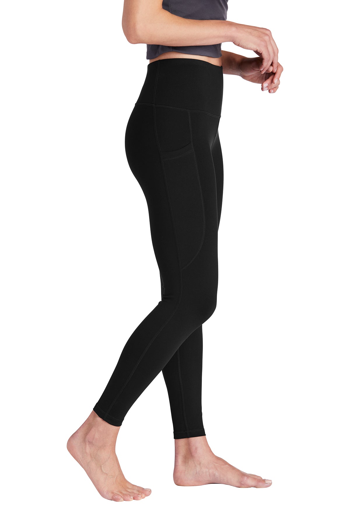 Sport-Tek Women's Custom High Rise 7/8 Leggings, Black