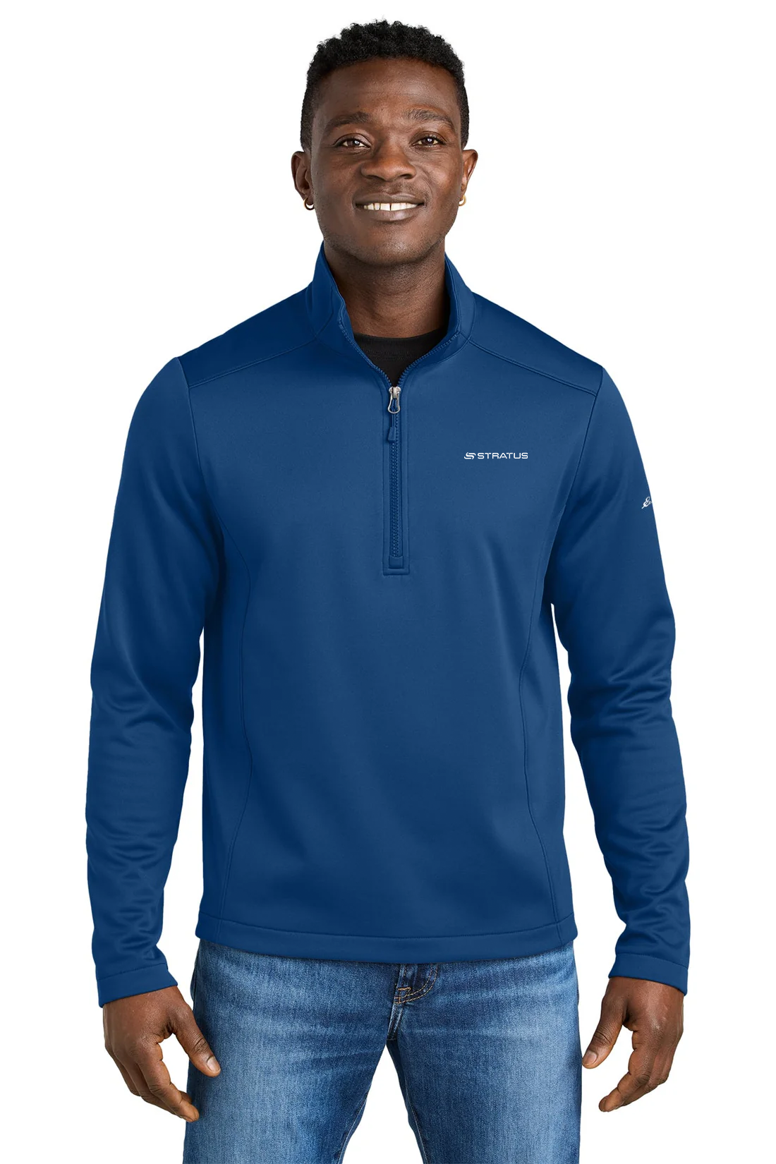 Eddie Bauer Smooth Mid Layer Fleece 1/2-Zip, Cobalt Blue [Stratus Technology Services]