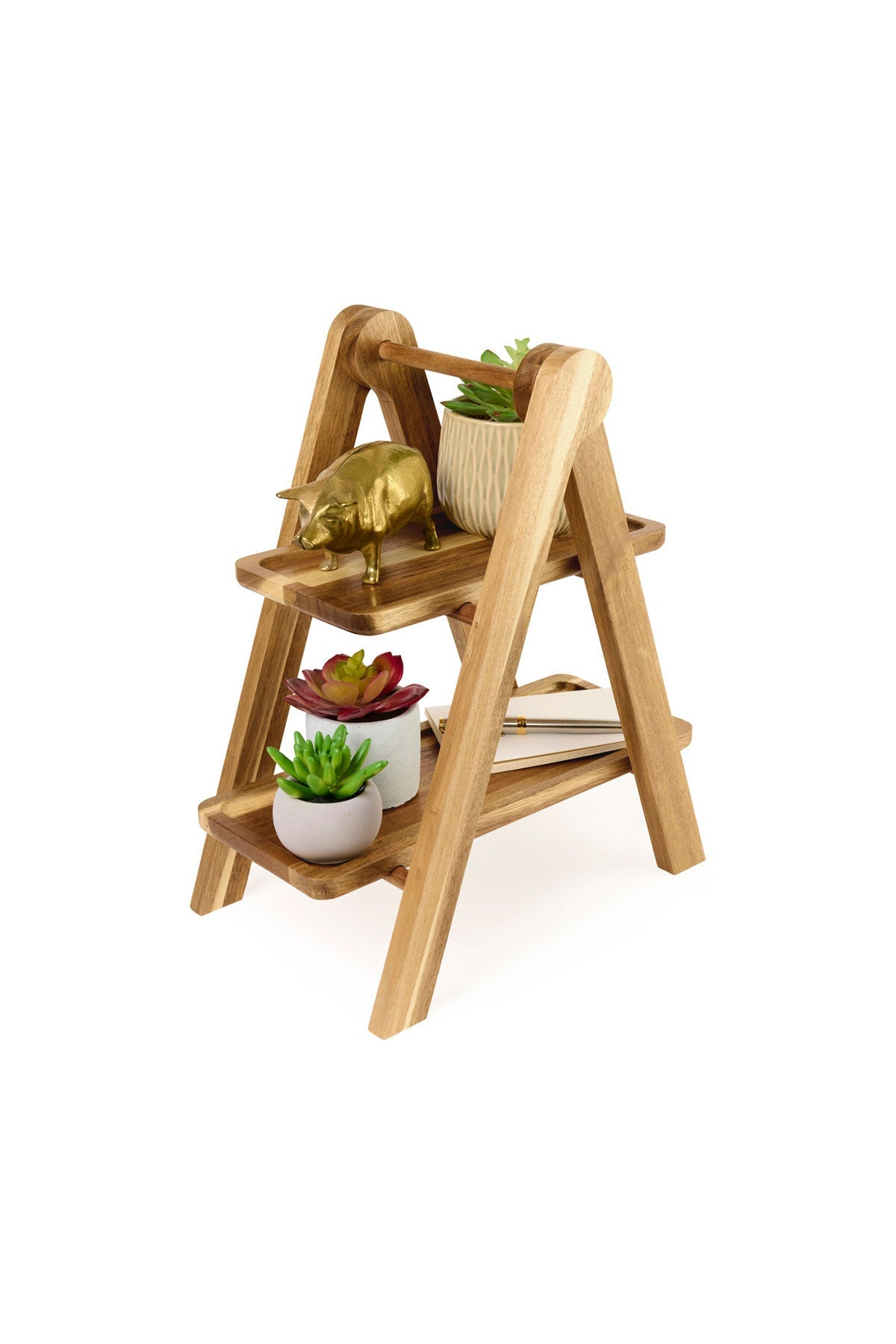 La Cuisine 2 Tier Serving Custom Tray, Wood