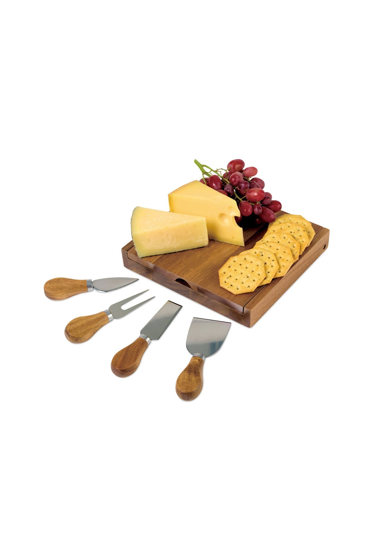 La Cuisine Cheese Board with Serving Custom Set, Wood