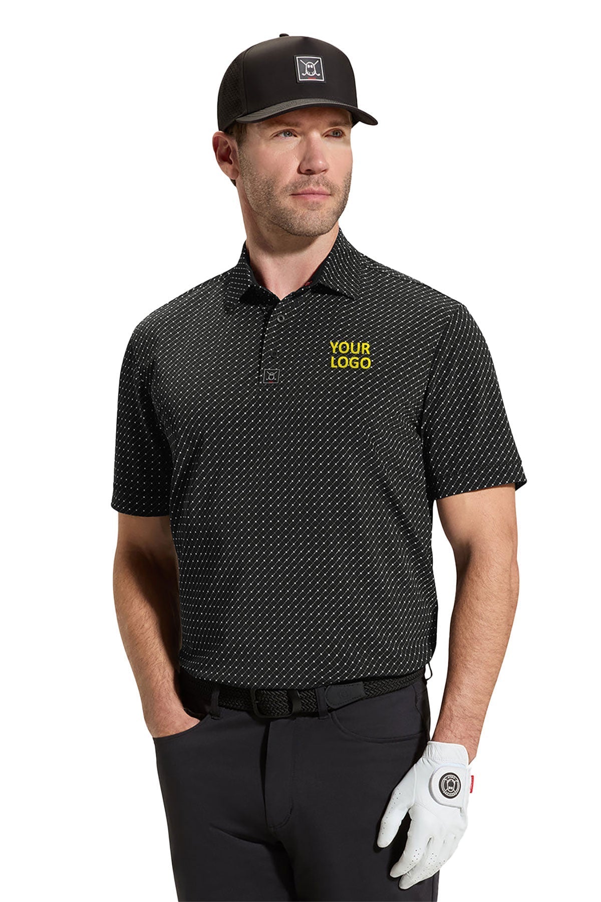 Ghost Golf Links Custom Polos, Black [Tetra Solutions]