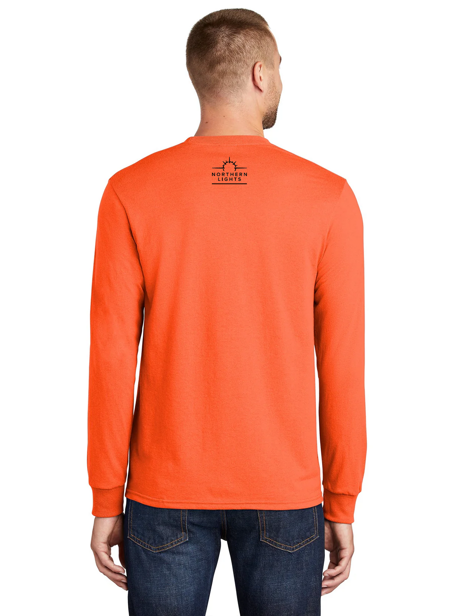 Port & Company Long Sleeve Core Blend Tee, Safety Orange [Northern Lights Locating & Inspection]