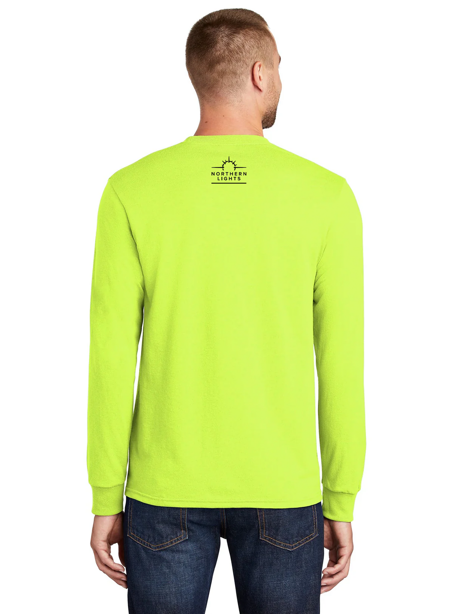 Port & Company Long Sleeve Core Blend Tee, Safety Green [Northern Lights Locating & Inspection]