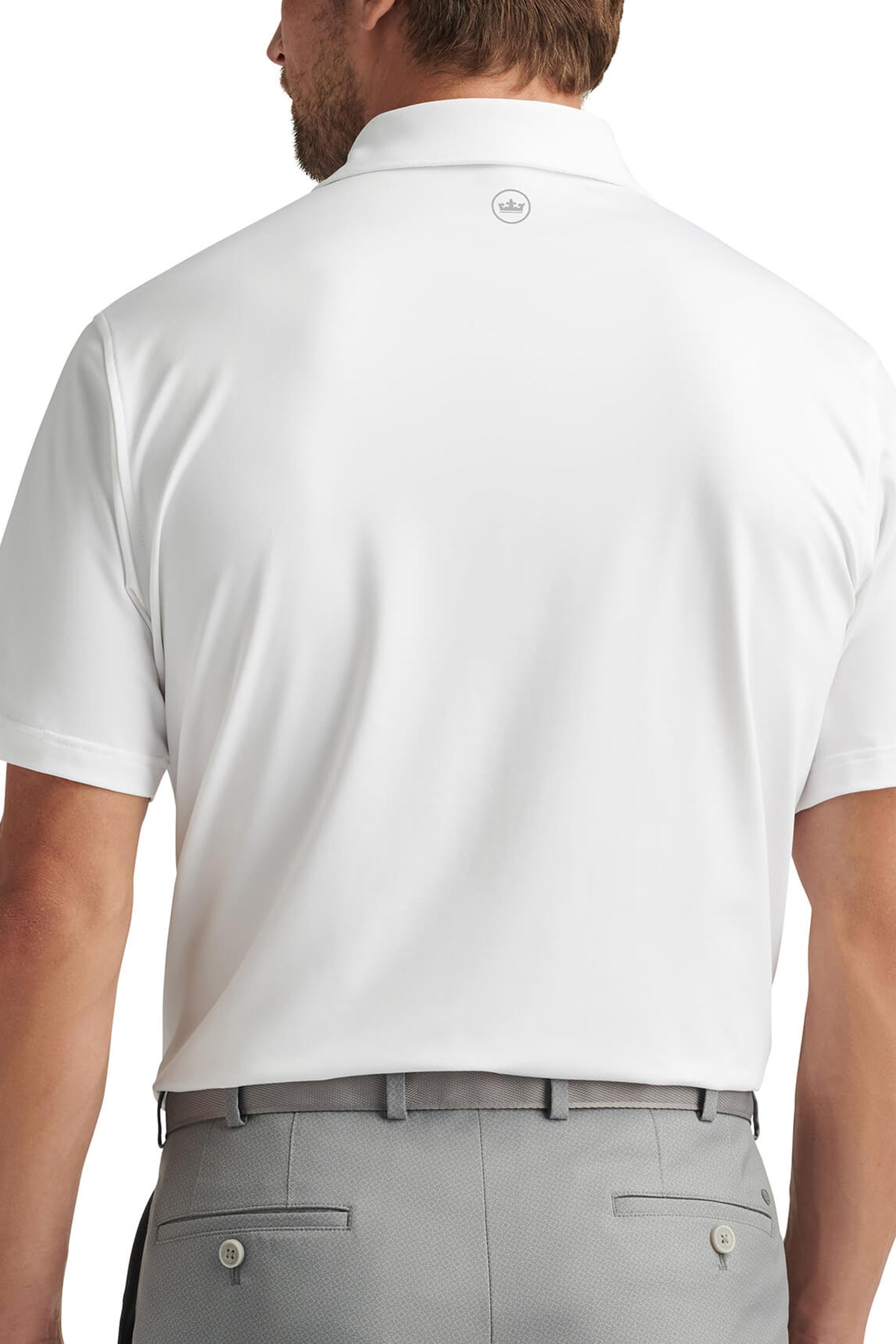 Peter Millar Performance Self Collar Custom Polos, White