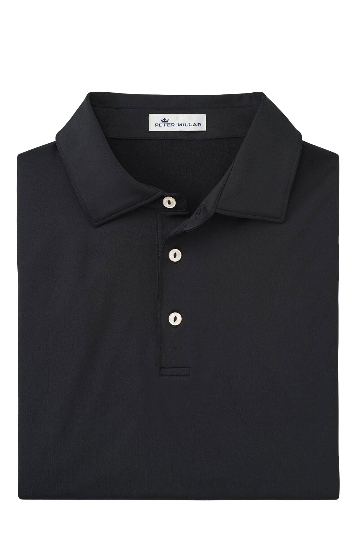 Peter Millar Performance Self Collar Custom Polos, Black [Real8 Group]