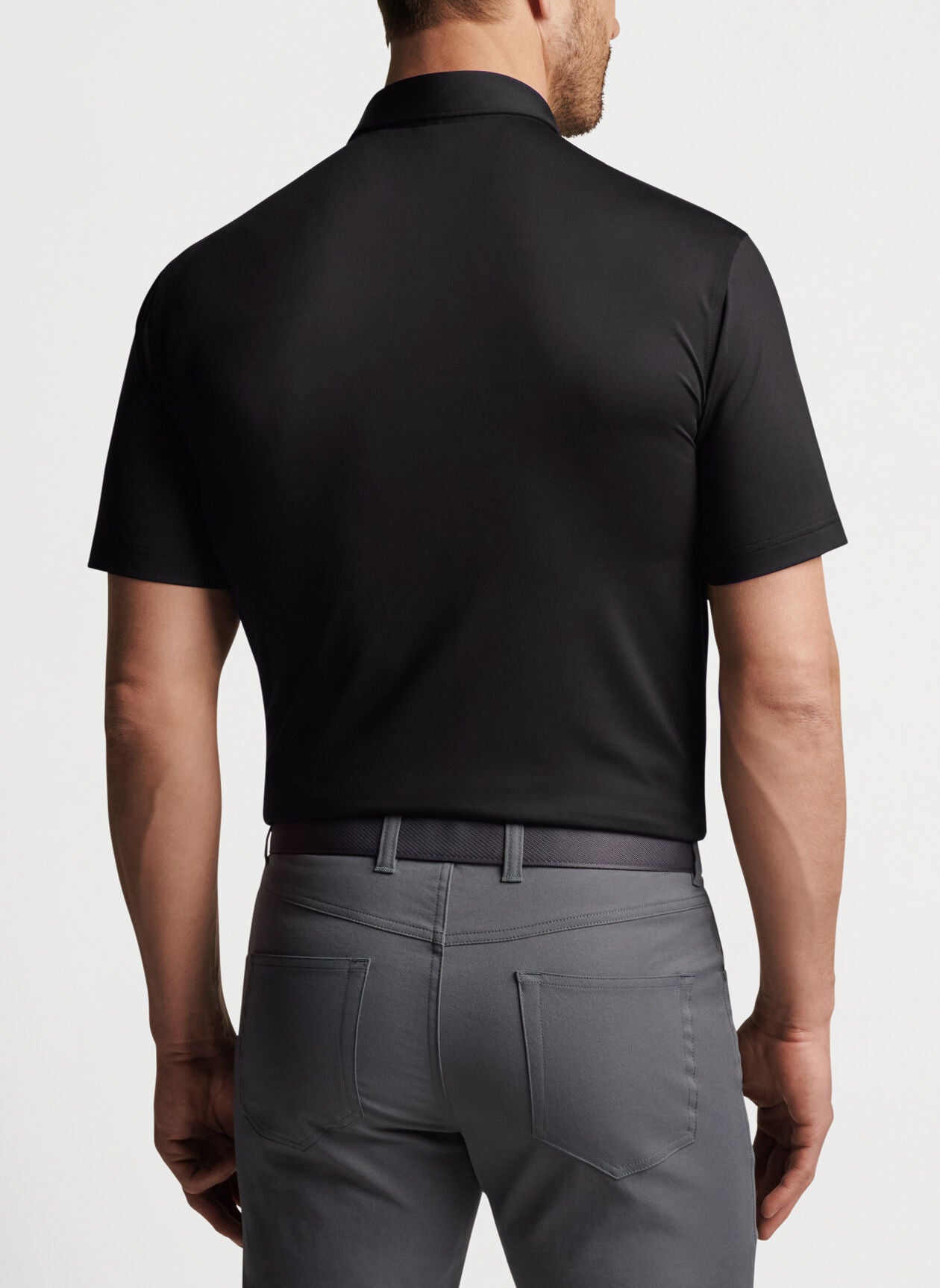 Peter Millar Performance Self Collar Custom Polos, Black [Alpha Kappa Lambda - Gamma Beta]