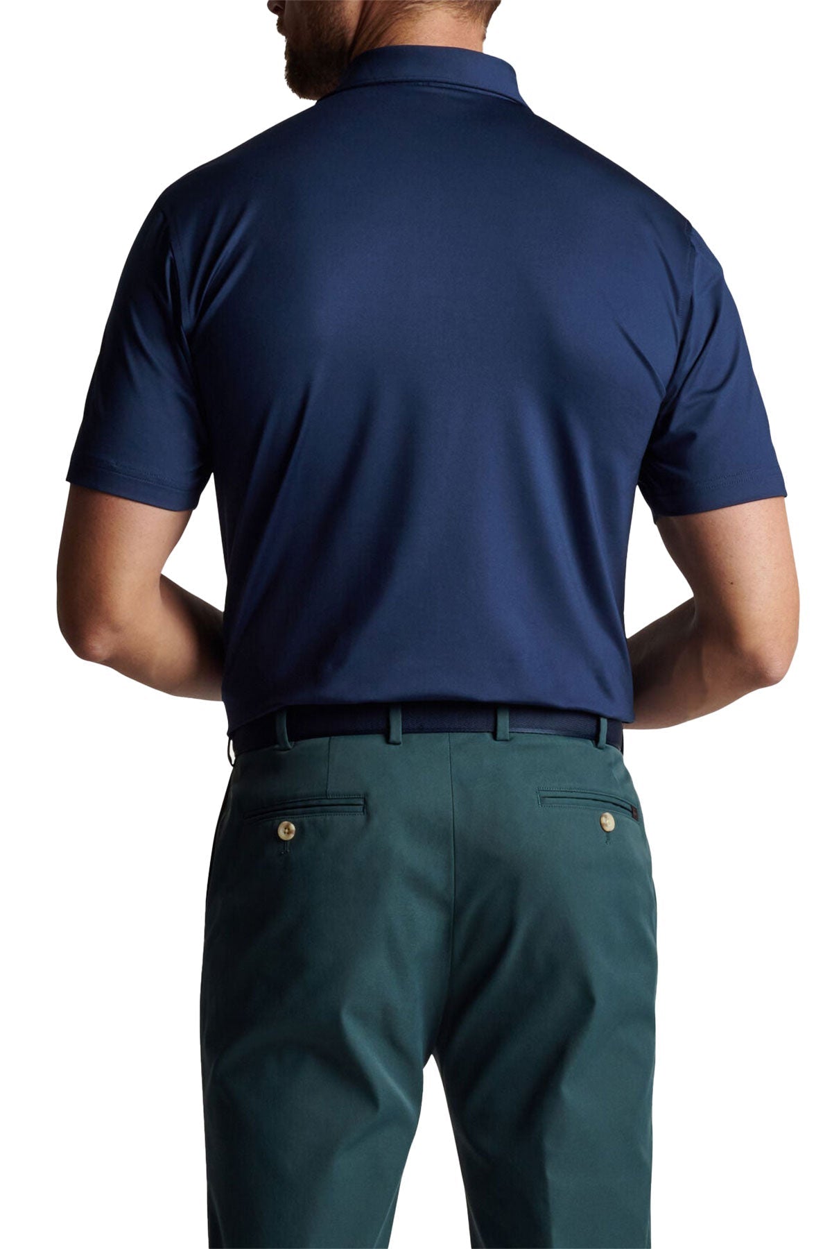 Peter Millar Performance Self Collar Custom Polos, Navy