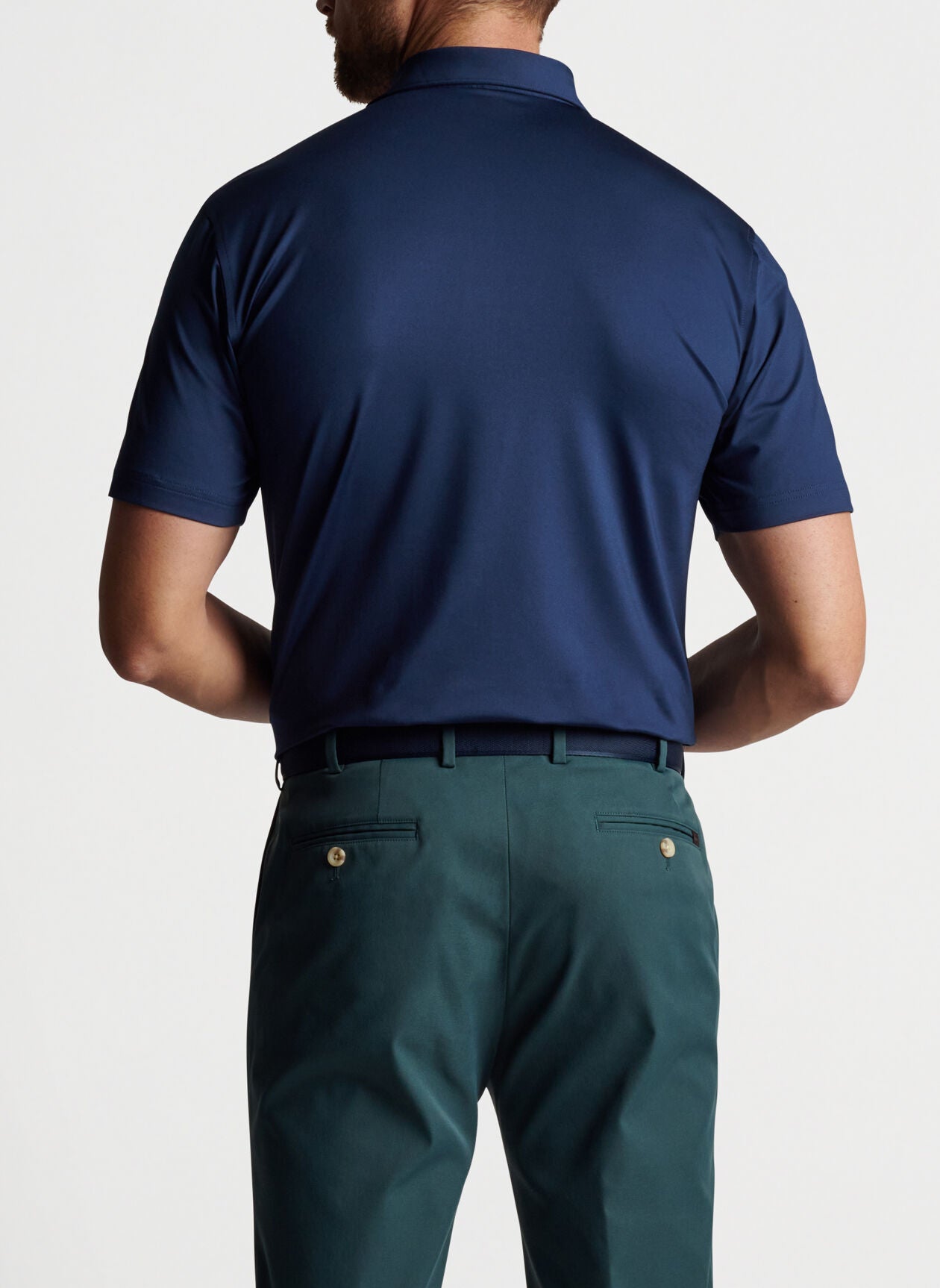 Peter Millar Performance Self Collar Custom Polos, Navy [Harvest Partners]