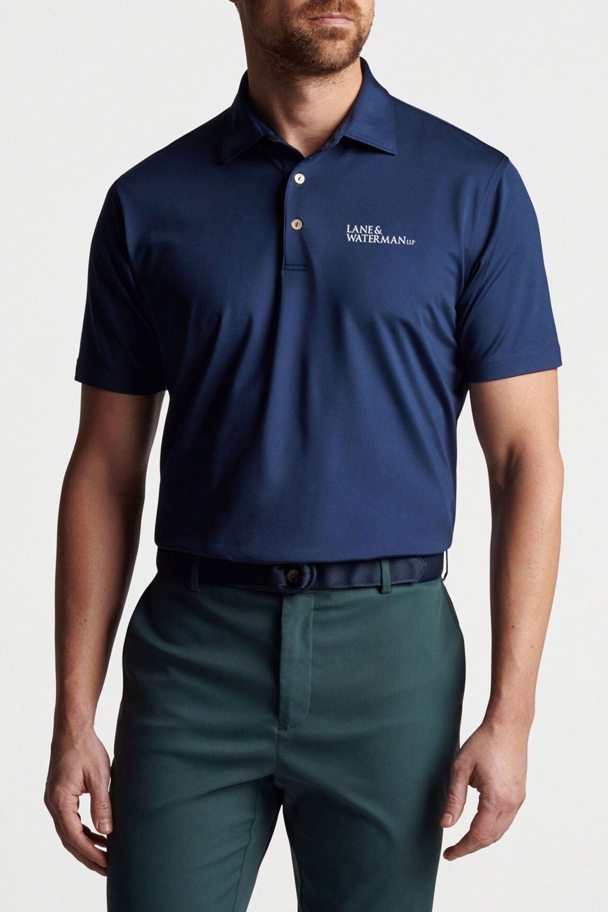 Peter Millar Performance Self Collar Custom Polos, Navy [Lane & Waterman]