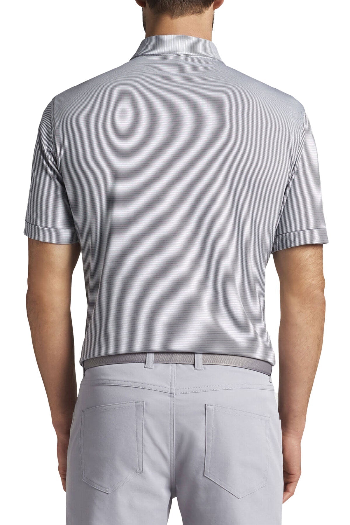 Peter Millar Jubilee Stripe Custom Polos, Iron [Real8 Group]