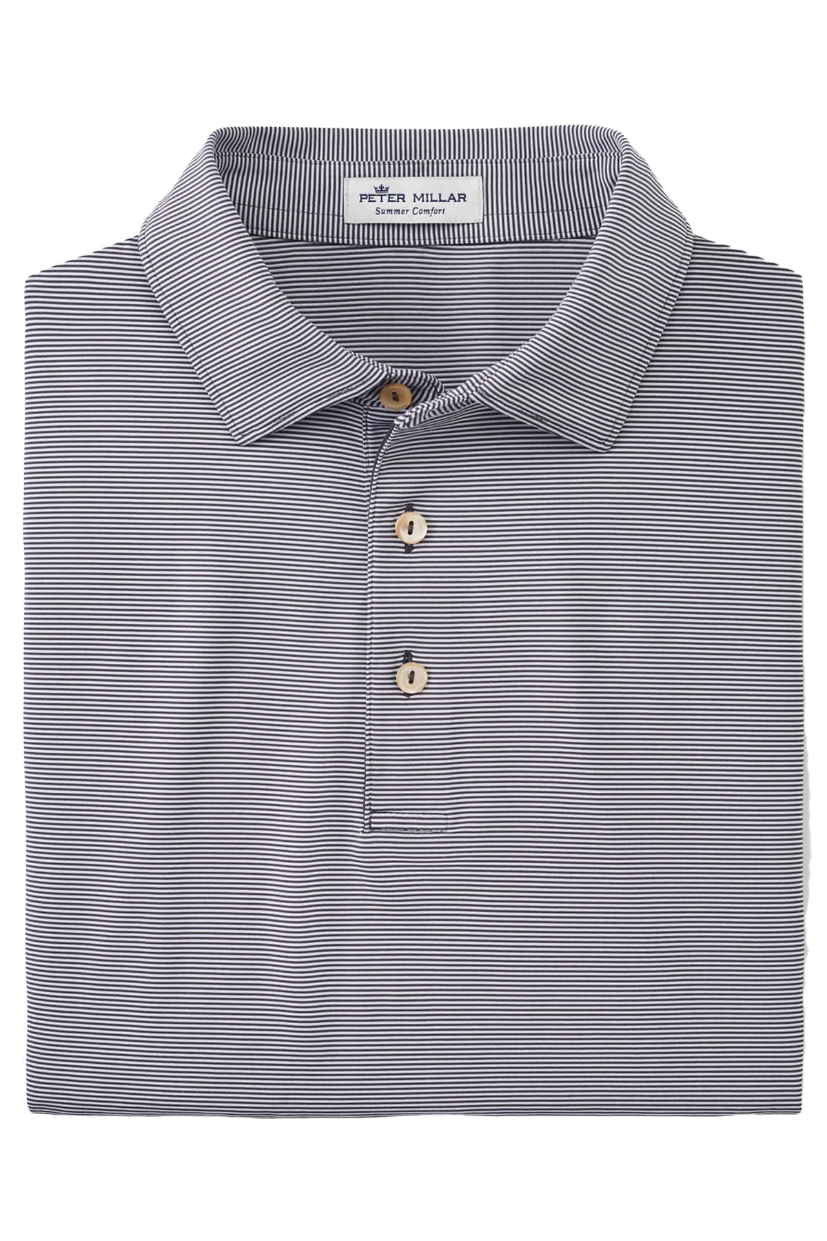 Peter Millar Jubilee Stripe Custom Polos, Iron [Real8 Group]