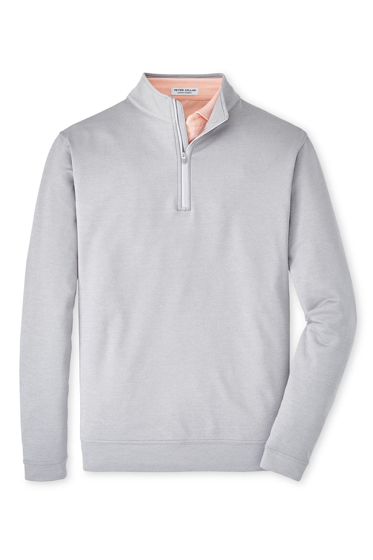 Peter Millar Perth Melange Custom Quarter Zips, Gale Grey