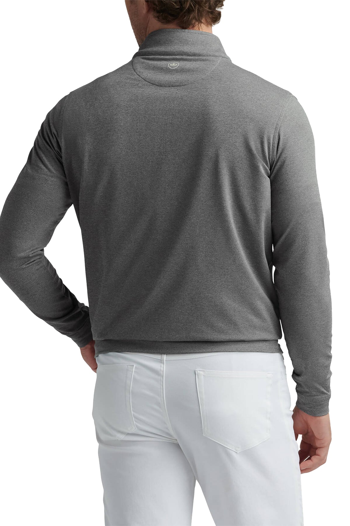 Peter Millar Perth Melange Custom Quarter Zips, Smoke