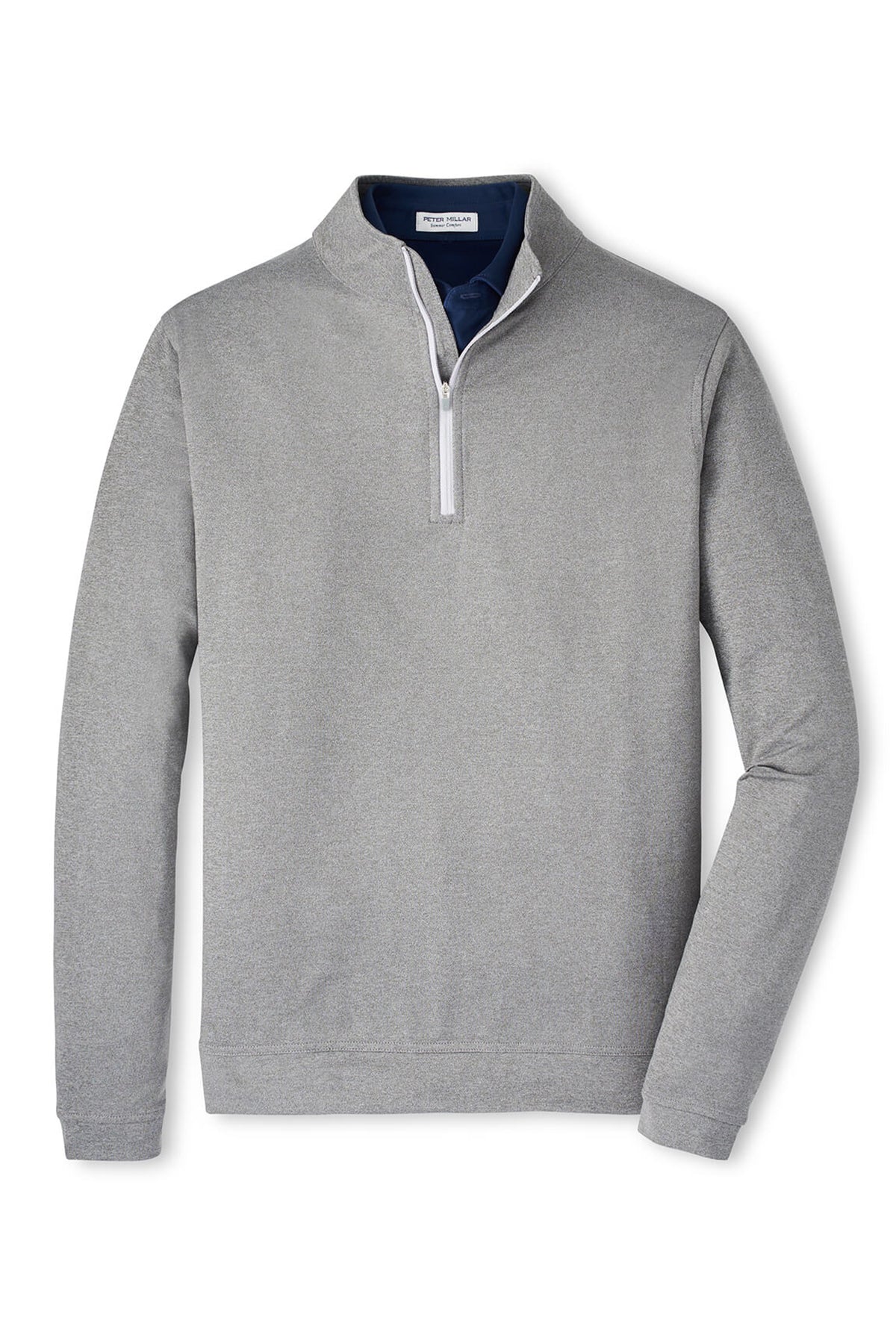 Peter Millar Perth Melange Custom Quarter Zips, Smoke