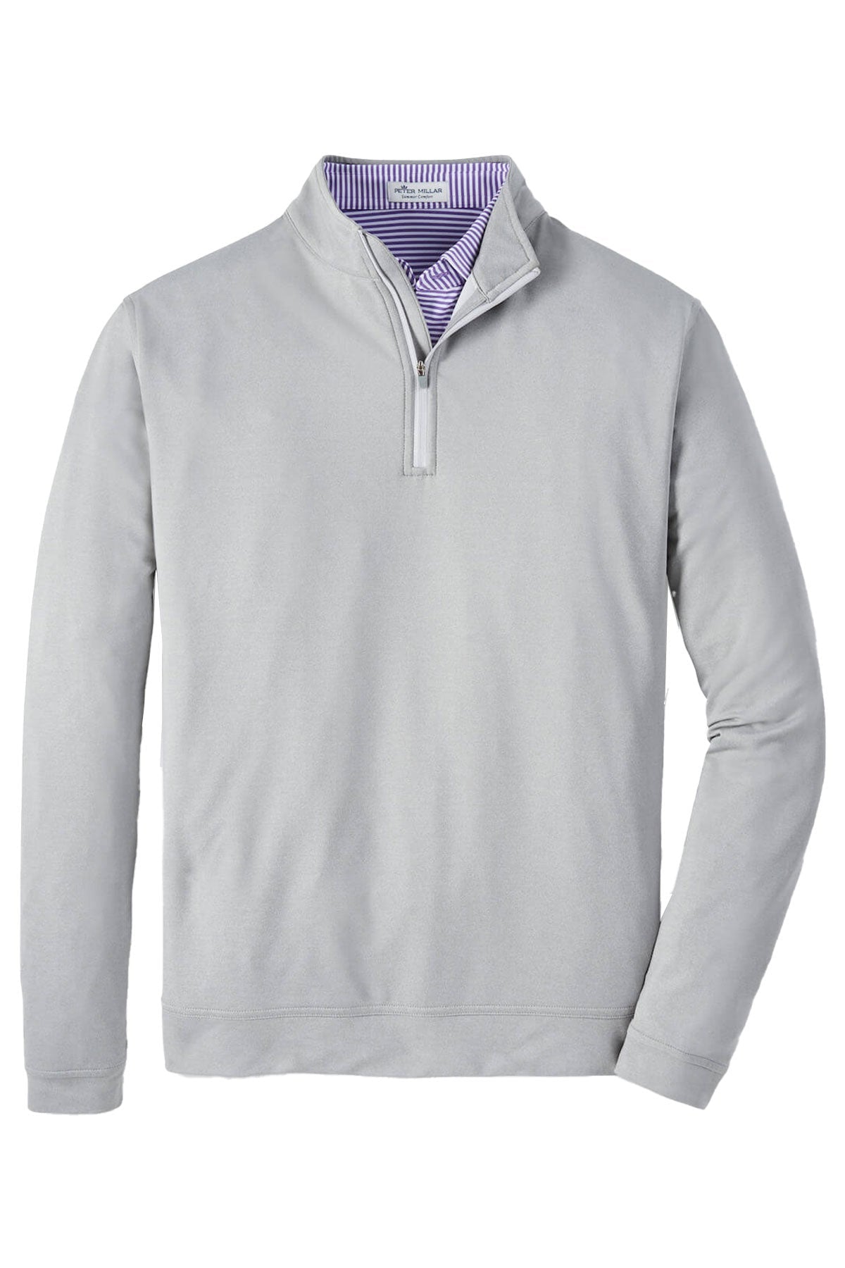 Branded Peter Millar Perth Performance Melange Quarter Zip Grey