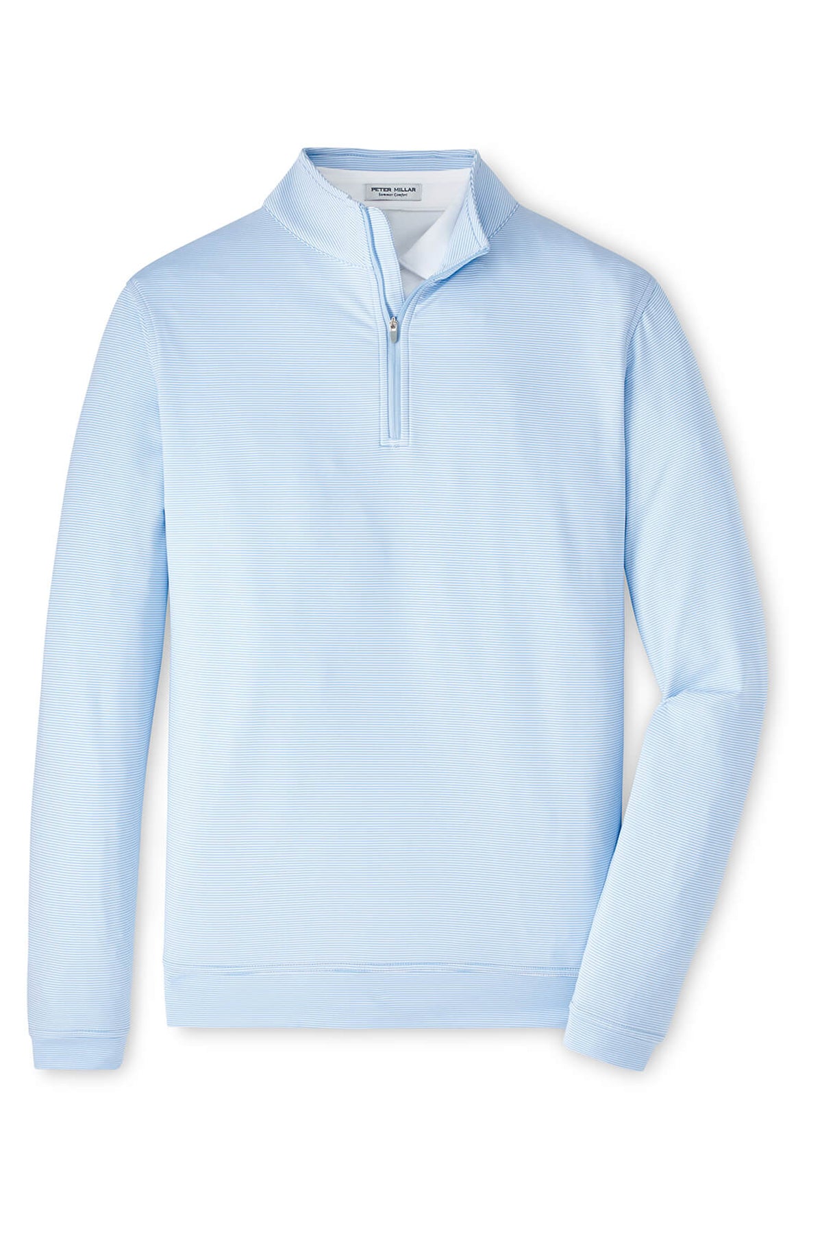 Peter Millar Perth Mini Stripe Stretch Terry Quarter Zips, Cottage Blue