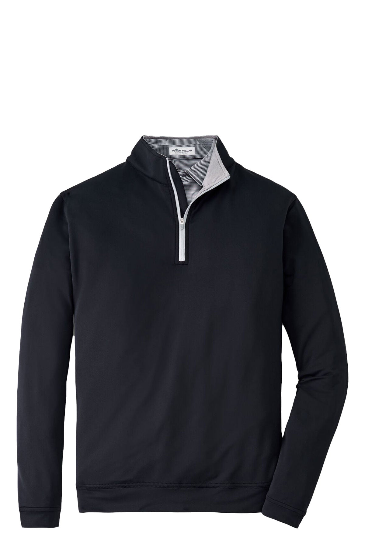 Peter Millar Perth Stretch Terry Custom Quarter Zips, Black [Horizontal Talent]