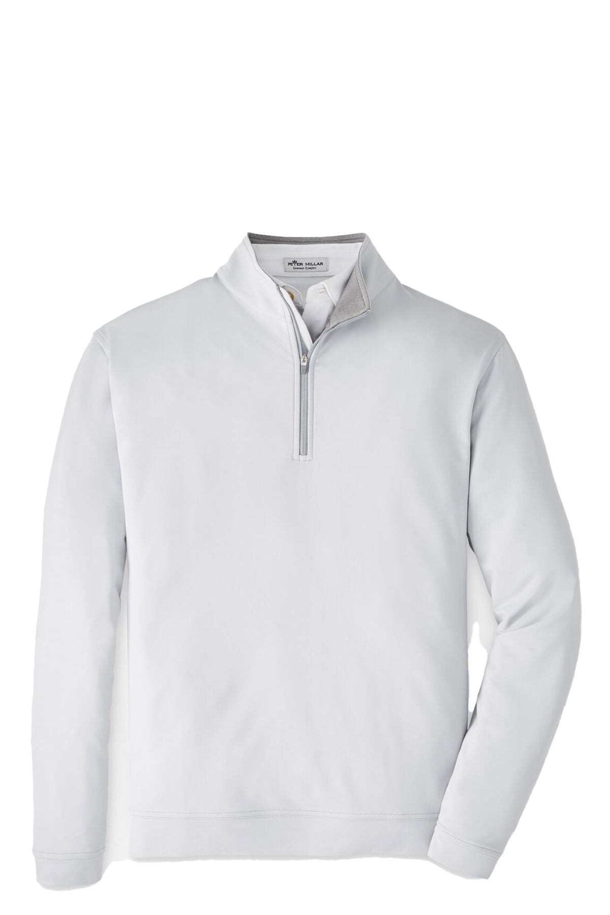 Peter Millar Perth Stretch Terry Custom Quarter Zips, British Grey
