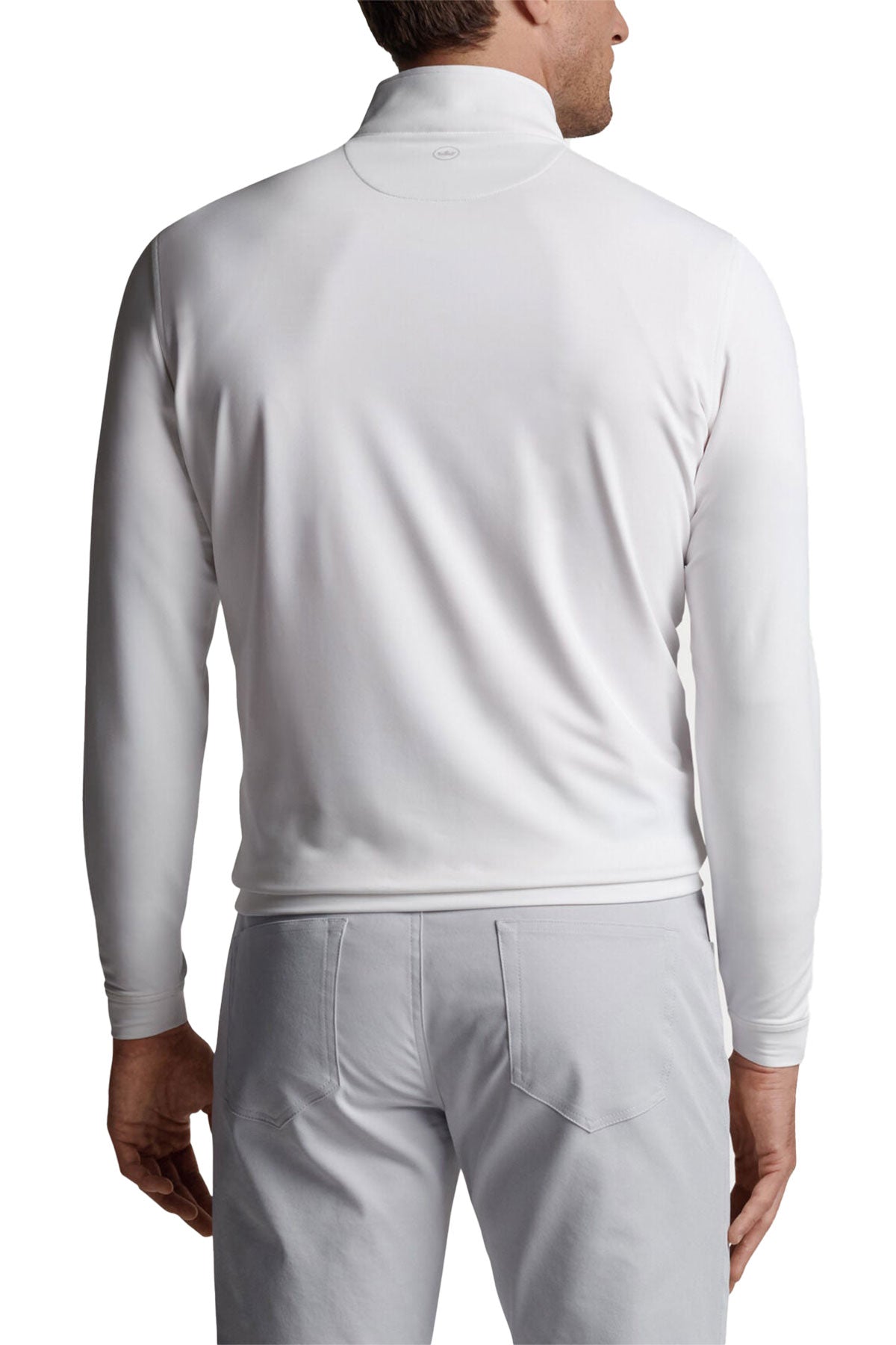 Peter Millar Perth Stretch Terry Custom Quarter Zips, White [Enterprise Mobility]