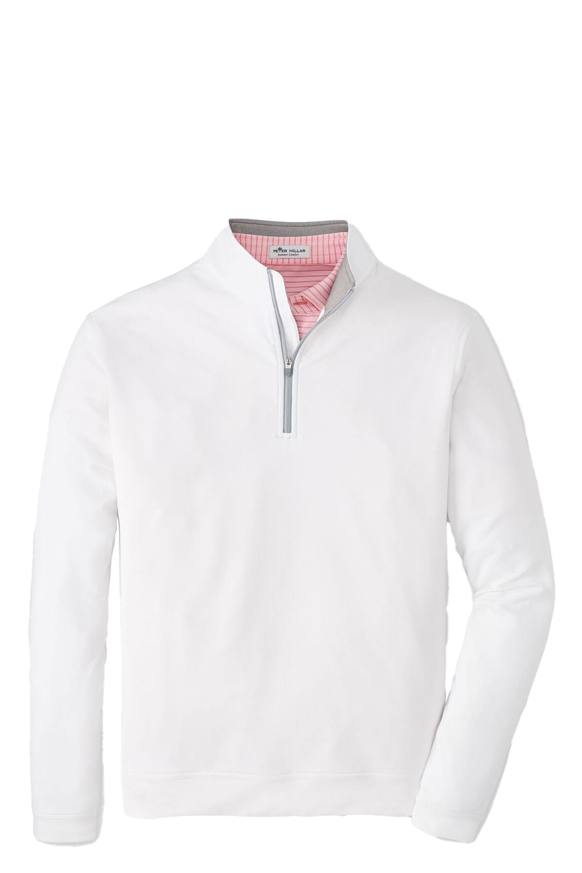 Peter Millar Perth Stretch Terry Custom Quarter Zips, White [Enterprise Mobility]