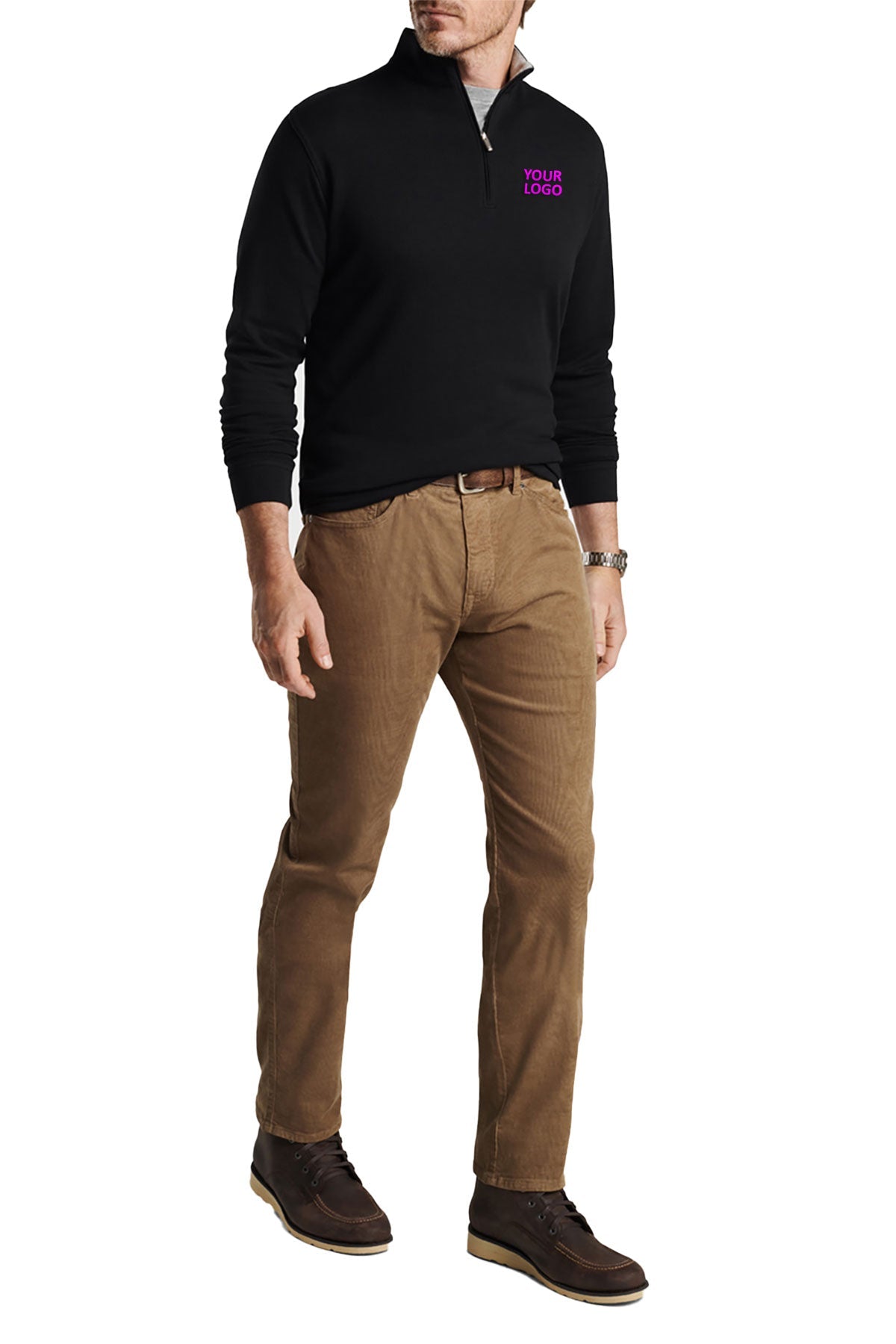 Peter Millar Crown Comfort Custom Quarter Zips, Black