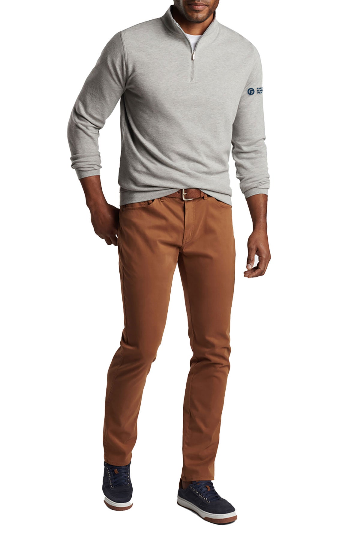 Peter Millar Crown Comfort Quarter Zip, Light Grey [Falfurrias Management Partners]