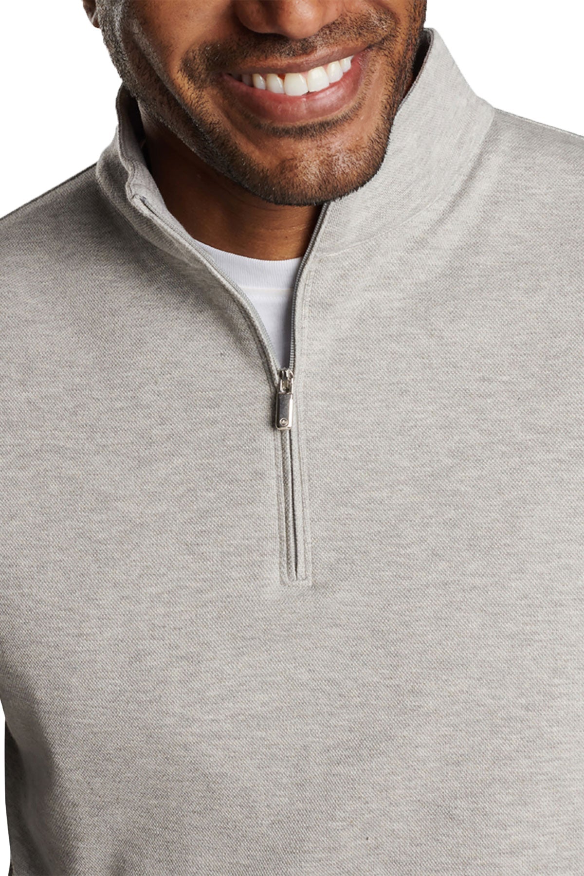Peter Millar Crown Comfort Custom Quarter Zips, Light Grey [Falfurrias Management Partners]