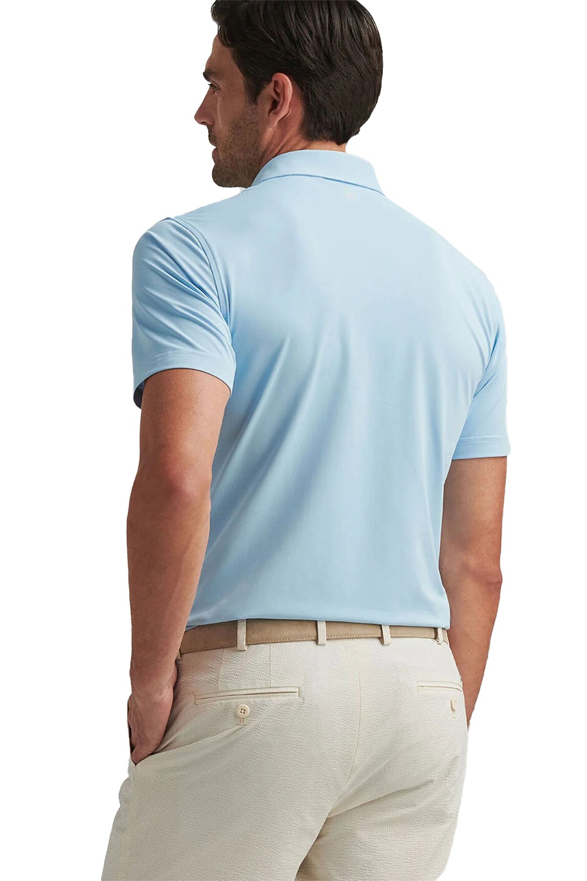 Peter Millar Soul Performance Mesh Custom Polos, Blue Frost [Real8 Group]