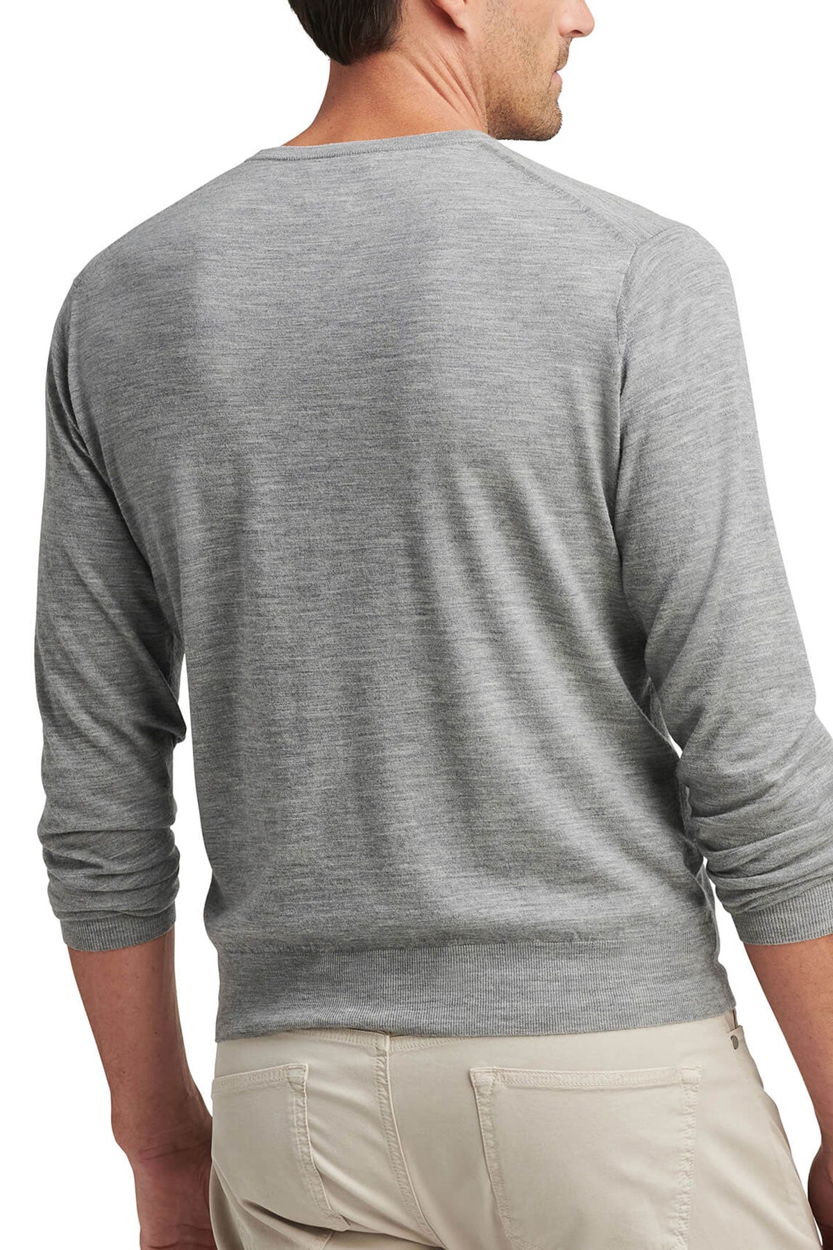 Peter Millar Excursionist Flex Custom Crew-Neck Sweaters, Gale Grey