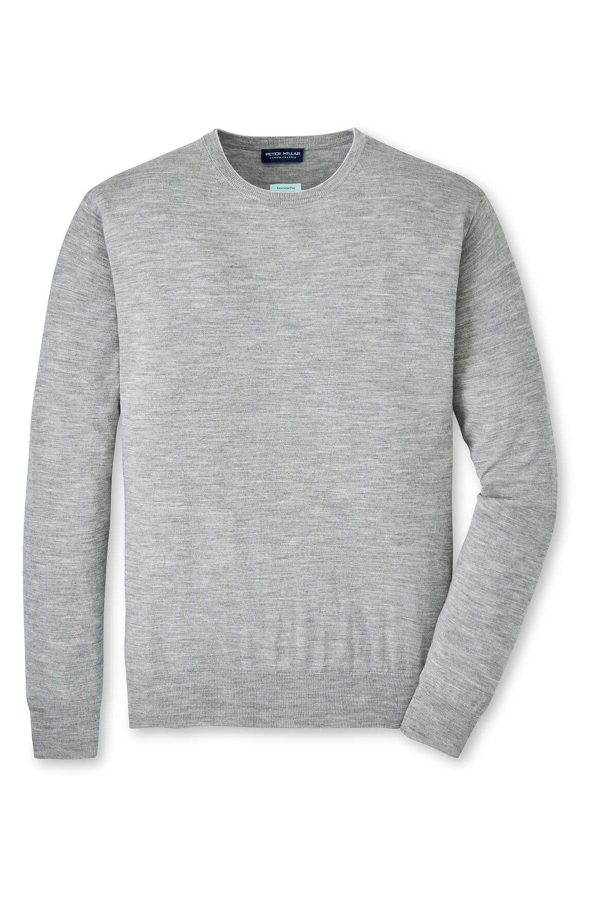 Peter Millar Excursionist Flex Custom Crew-Neck Sweaters, Gale Grey
